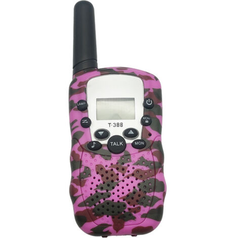 Walkie-talkie para niños (1 unidad), transmisor-receptor de teléfono móvil, radio, intercomunicador, 6 km, minijuguetes, regalo, tableta para niños y niñas (rosa)
