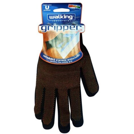 Walking Guanti da Lavoro Walking Gripper Work Nero e Marrone