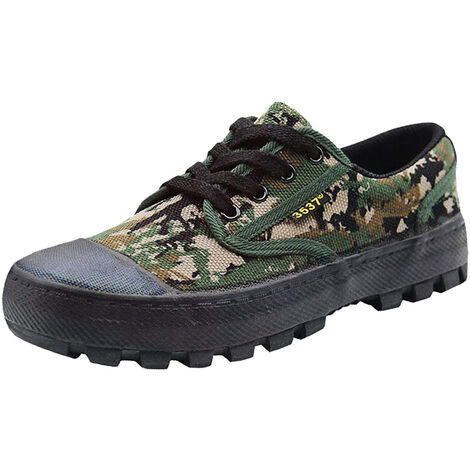 Walking Shoes for Men Women Flat Sports Leisure Lightweight Outdoor Lace-up Non-slip Running Shoes Breathable Sneakers, Camouflage (Size 37)