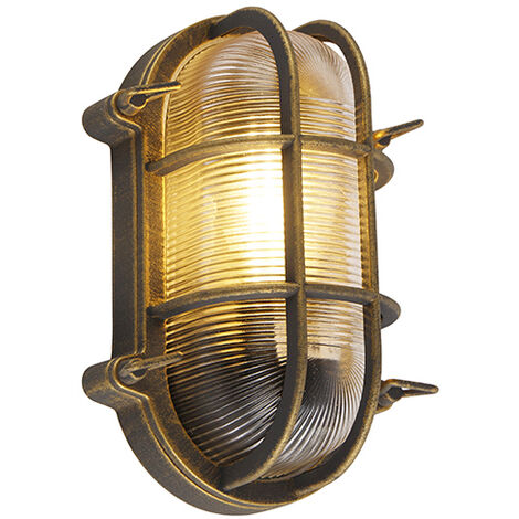 Wall and Wall Light Gold/Brass Oval IP44 - Noutica