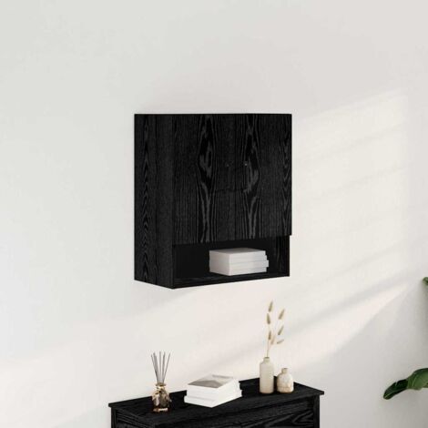 Wall Cabinet Black Oak 60 x 30 x 70 cm Engineered Wood vidaXL