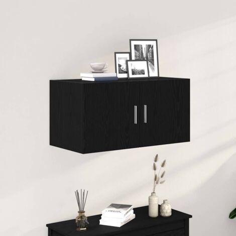 Wall Cabinet Black Oak 80x39x40 cm Engineered Wood vidaXL
