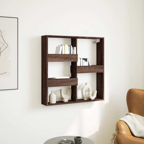Wall Cabinet Brown Oak 80x15x80 cm Engineered Wood vidaXL