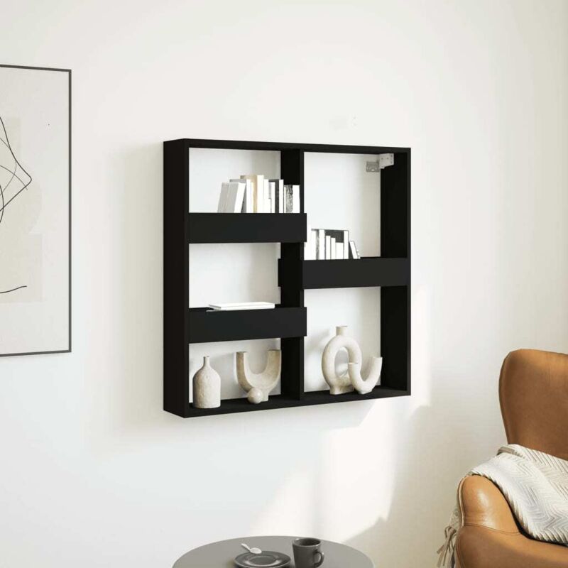 Wall Cabinet Black 80x15x80 Cm Engineered Wood Vidaxl