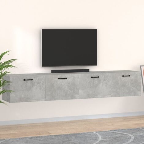 Wall Cabinets 2 pcs Concrete Grey 100x36.5x35 cm Engineered Wood vidaXL