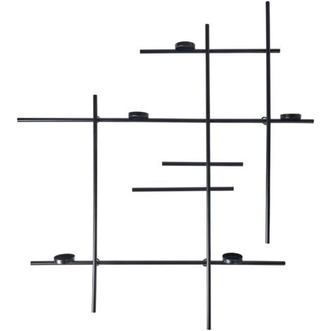 Wall Candle Holder PORTO 74 cm Black