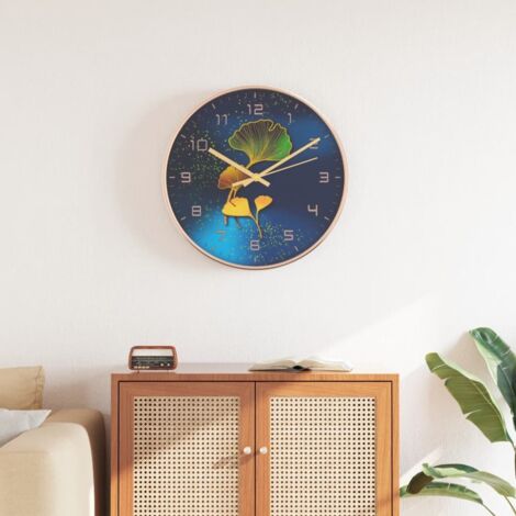 Wall Clock Gold and Blue Ø29.5 cm Polystyrene and Glass vidaXL
