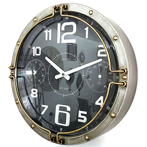 Wall Clock - L8 x W40 x H40 cm - Silver