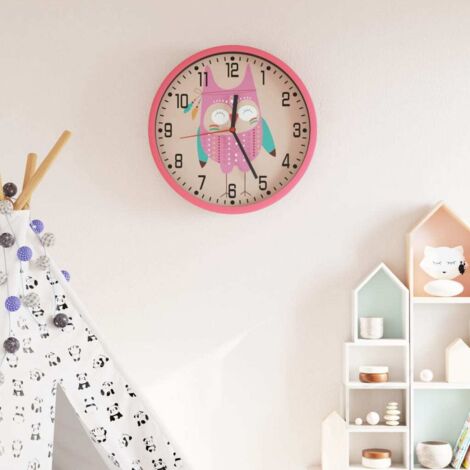 Wall Clock Pink Ø25.5 cm Polystyrene and Glass vidaXL