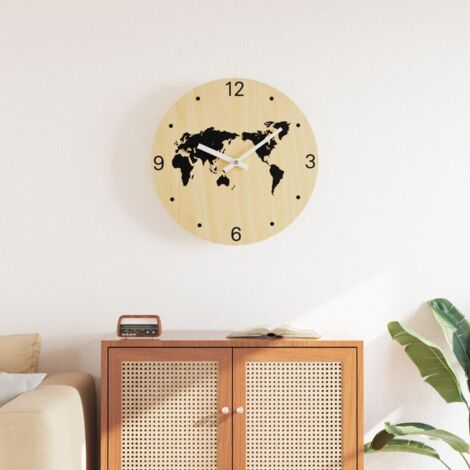 Wall Clock Yellow and Black Ø30 cm Engineered Wood vidaXL