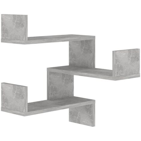 Wall Corner Shelf Concrete Grey 40x40x50 cm Engineered Wood vidaXL