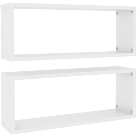 Wall Cube Shelf 2 pcs High Gloss White 60x15x23 cm Engineered Wood vidaXL