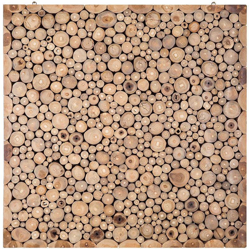 Wall Decor Decorative Accent Piece Teakwood Mosaic 82x82 Cm Twig