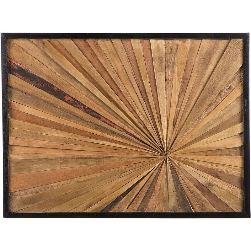 Modern Recycled Teak Wood Wall Décor Framed Wall Art Rustic Merida