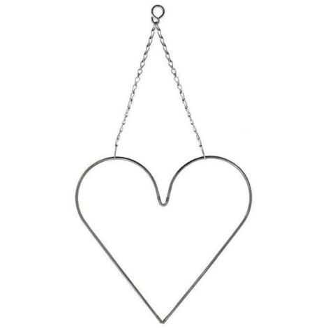 Wall Decoration Hanging Raw Steel Heart With Chain Garden Pride