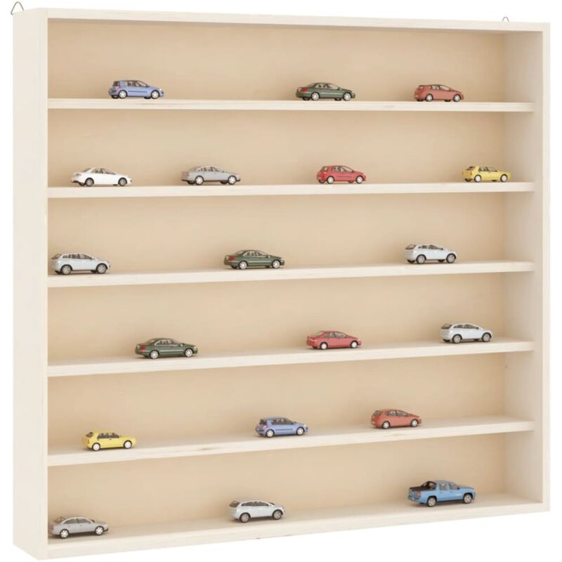 Wooden Collector's Display Case With 6 Shelves 60x8.5x55cm Vidaxl