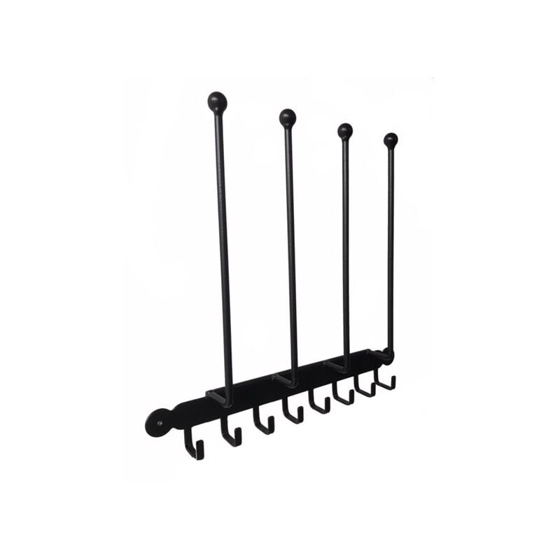 Poppy Forge - Wall Fixing Boot Rack - Steel Wellie Stand - Steel - L7.6 x W36.8 x H53.3 cm - Black