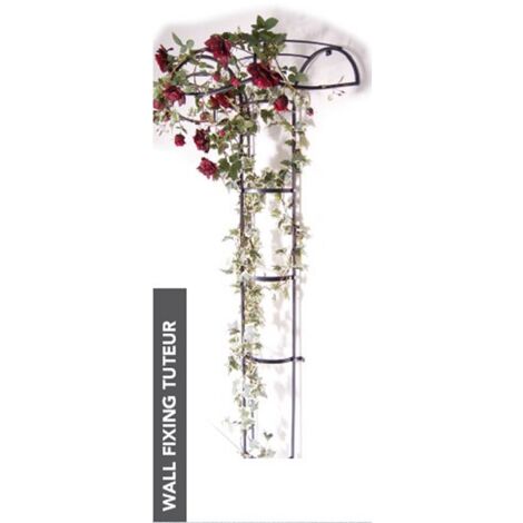 Wall Fixing Tuteur - Border Plant Support - Steel - L56 x W109 x H195 cm - Black