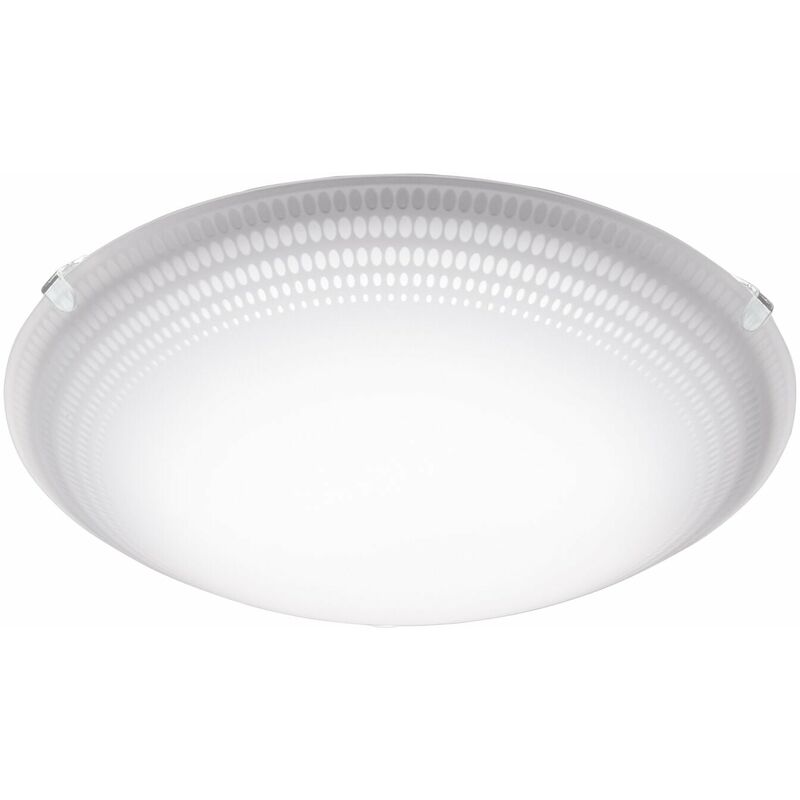 Wall Flush Ceiling Light Colour White Shade White Clear Glass Bulb led 11W Incl