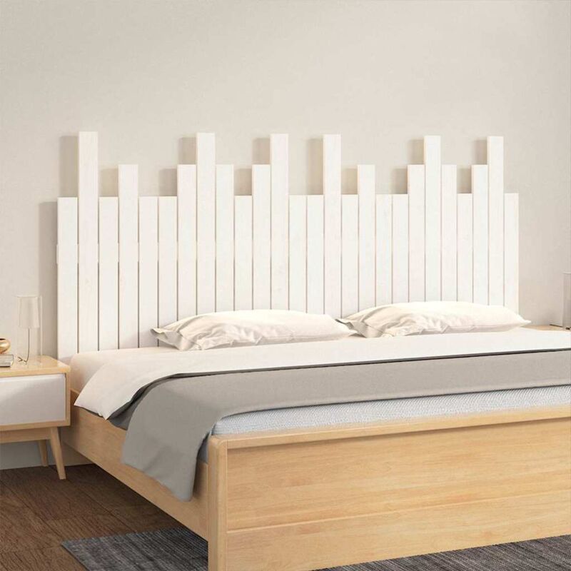 Wall Headboard White 166x3x80 Cm Solid Wood Pine Vidaxl