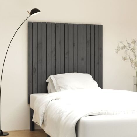 Wall Headboard Grey 108x3x110 cm Solid Wood Pine vidaXL