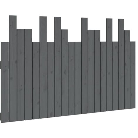 Wall Headboard Grey 127.5x3x80 cm Solid Wood Pine vidaXL