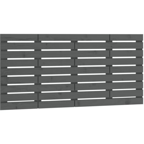 Wall Headboard Grey 141x3x63 cm Solid Wood Pine vidaXL