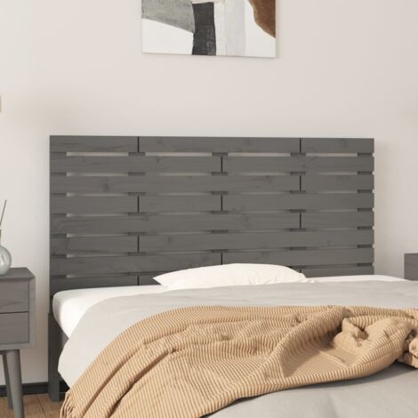 Wall Headboard Grey 156x3x63 cm Solid Wood Pine vidaXL