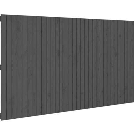 Wall Headboard Grey 204x3x110 cm Solid Wood Pine vidaXL