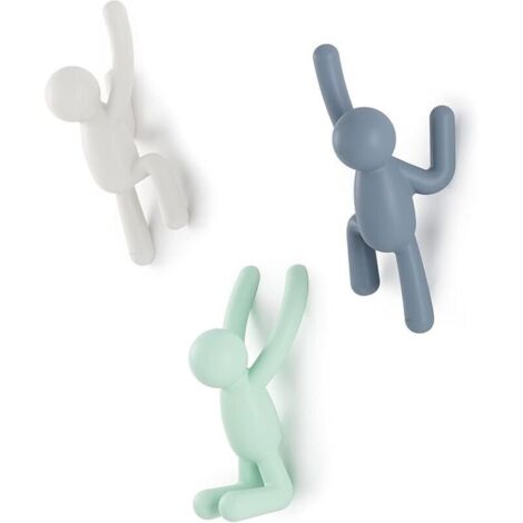 Wall Hooks - Decorative wall hooks for coats, scarves, backpacks, towels and more, set of 3, pastel multicolors