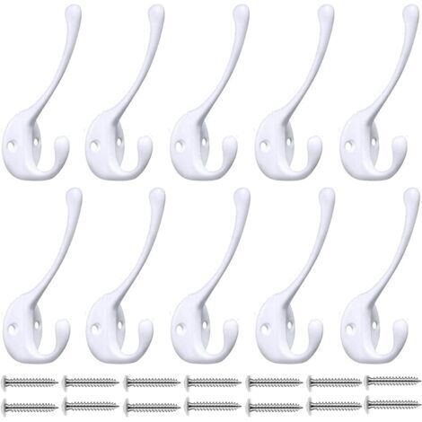 Wall Hooks – Heavy Duty Hanger (Set of 10), Premium Quality Wall Hooks, Rustproof Metal Wall Hooks, Hooks for Clothes, Hats, Hallway, Entryway