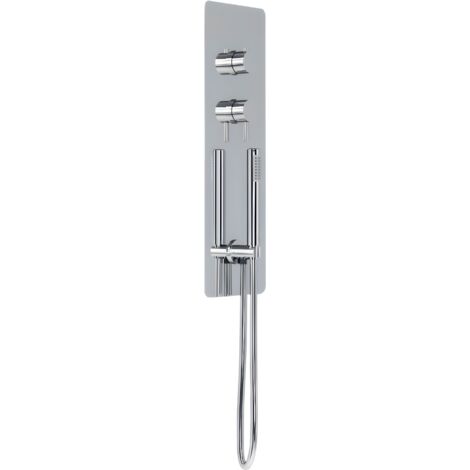 Wall kit a parete da incasso a muro acciaio inox cromato lucido deviatore doccetta doccia confezione 1