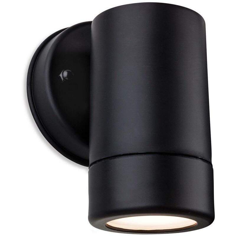 Ravel - 1 Light Single Outdoor Wall Light Black Resin IP44, GU10 - Firstlight