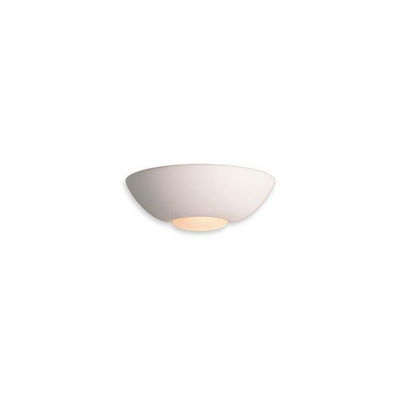 Firstlight Ceramic - 1 Light Indoor Wall Uplighter - 100W Unglazed, Acid White Glass, E27