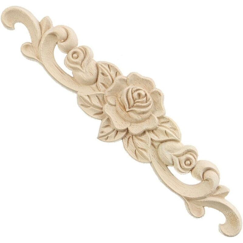 Briday - Wall lamp in Carved Wood; European Style, Carved Wood; Round Wall Lamp Unpainted Sculpture Unpainted Wood Carving for Furniture Decoration