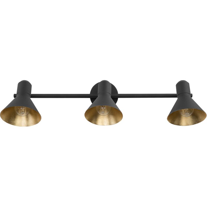 Beliani - Modern Minimalist Wall Mounted Lamp Light Metal Black with Gold Mersey iii - Black