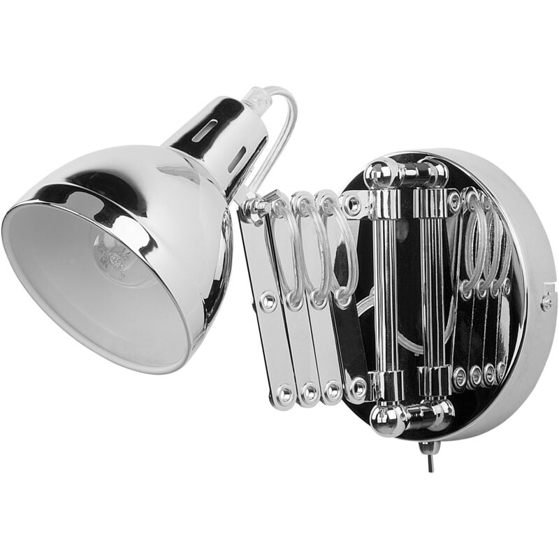 Beliani - Adjustable Accordion Swing Arm Wall Mounted Lamp Light Metal Silver Harrington
