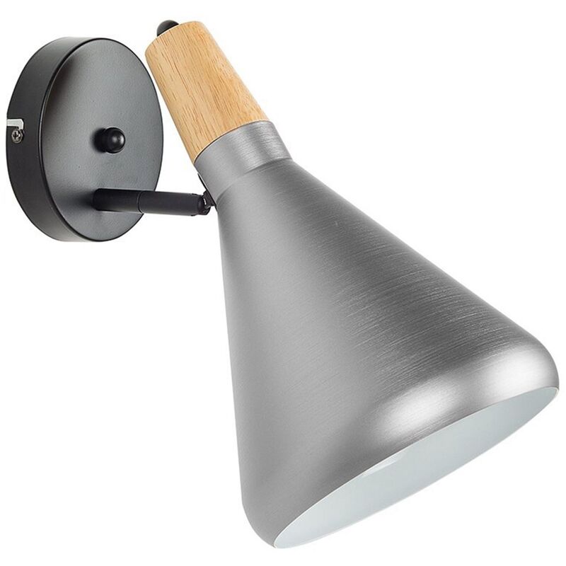 Beliani - Modern Industrial Indoor Wall Lamp Light Metal Shade Silver Scarpe
