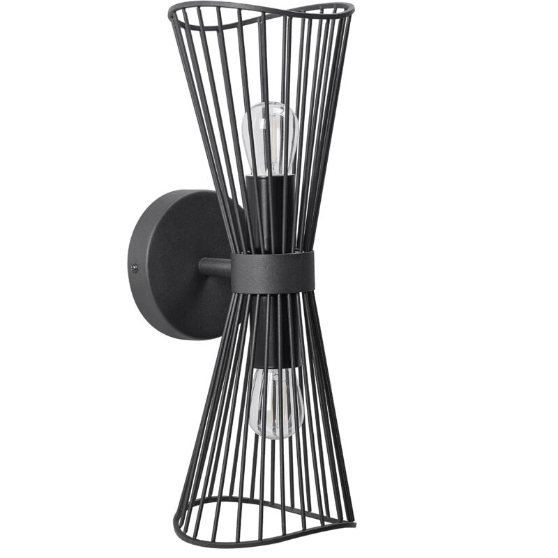 Beliani Wall Lamp PARADA Metal Black, Black