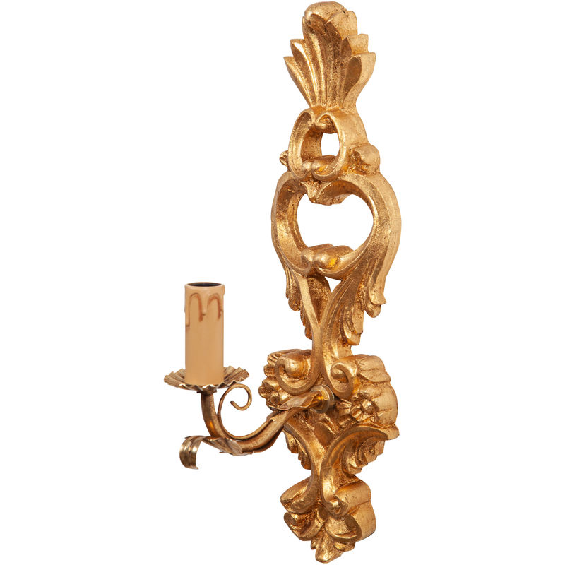 Biscottini - Wall lamp Shabby in wood and iron finish gold leaf Made In Italy