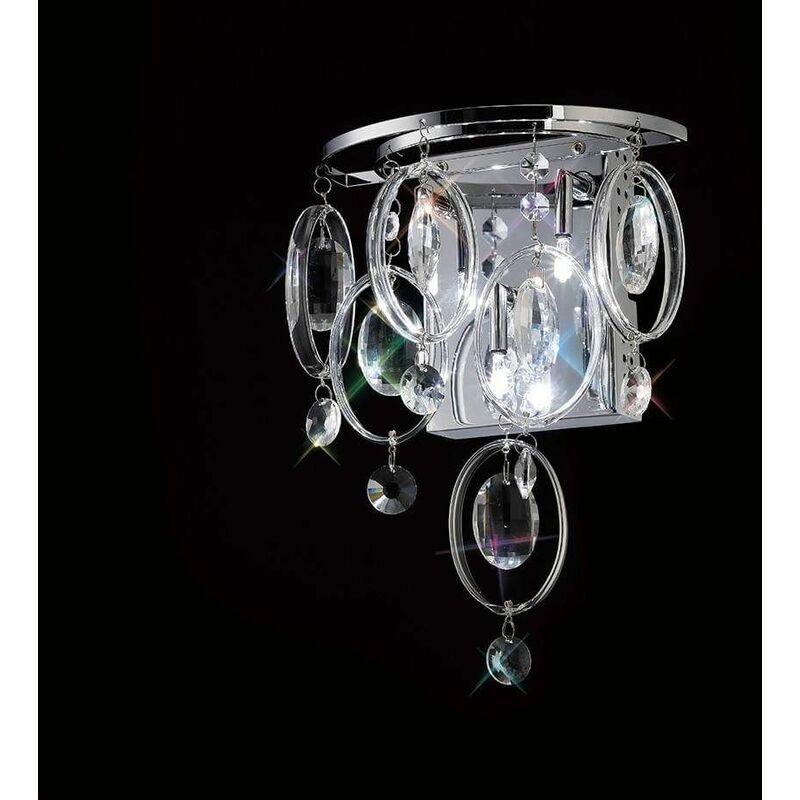 09diyas - Wall lamp Solana 3 lights polished chrome / crystal