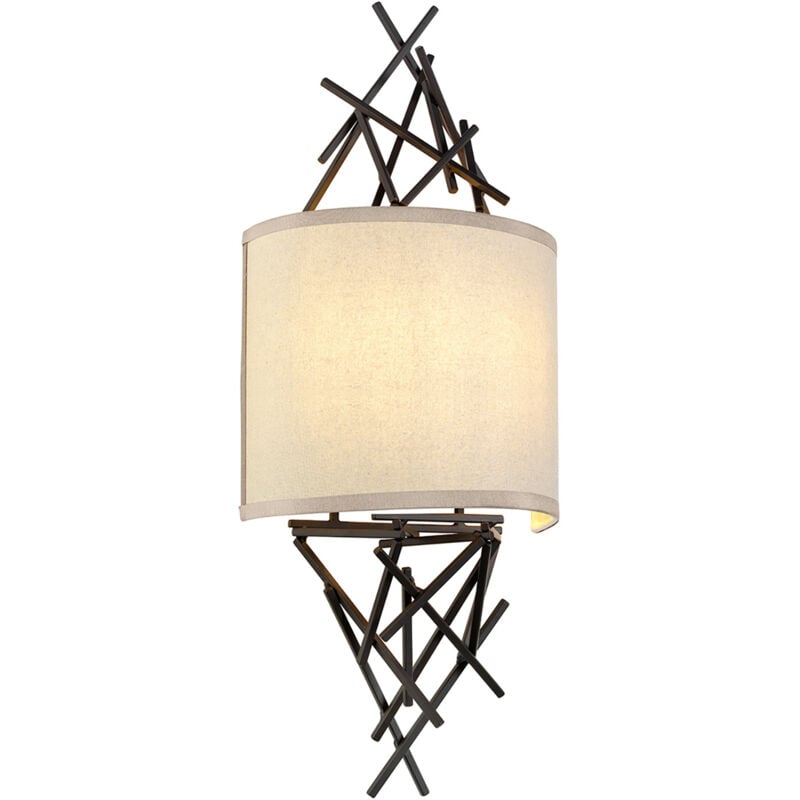 Wall Lamp Taiko E14 40W Acciaio, lino Altbronze l