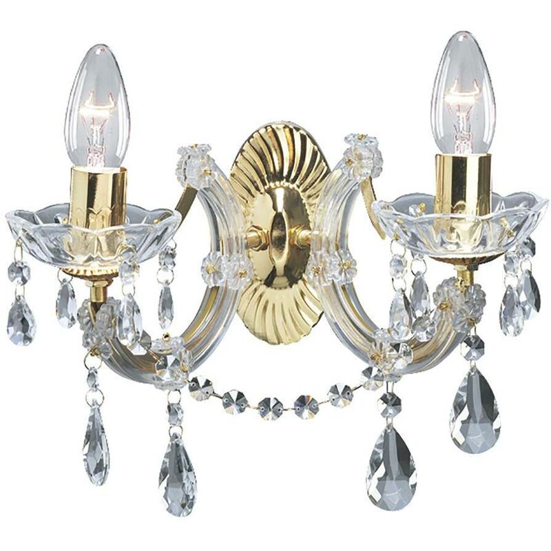 Searchlight - Marie Therese - Indoor Candle Wall 2 Light Polished Brass, E14