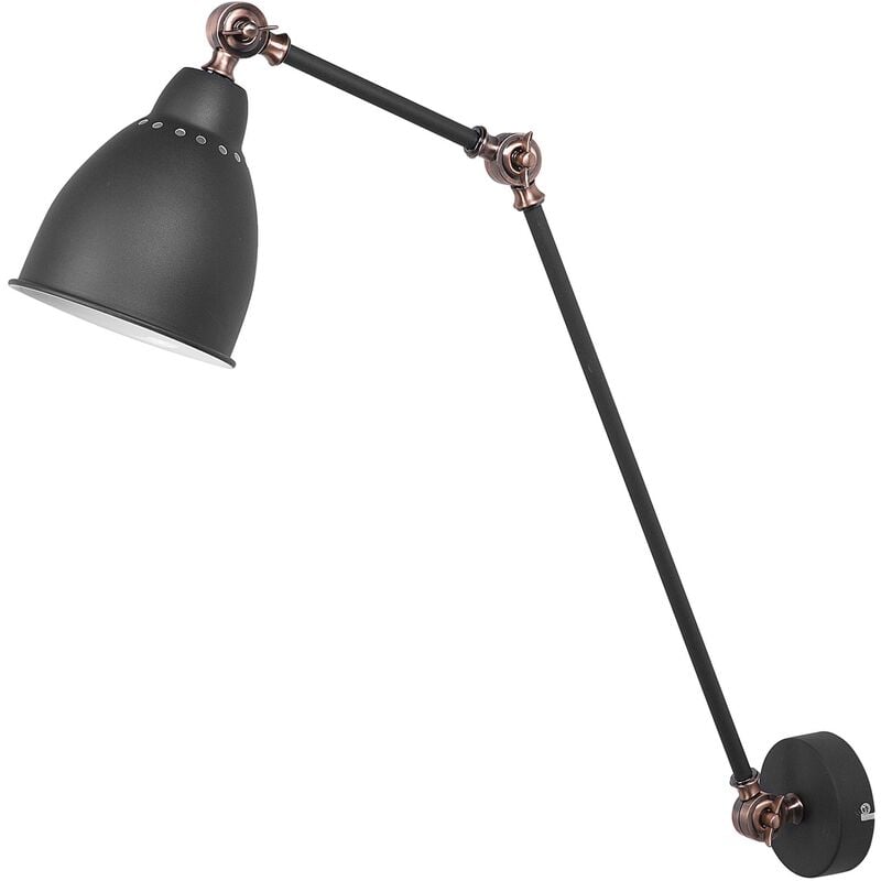 Beliani - Modern Swing Arm Wall Lamp Spot Light Reading Black Tall Mississippi