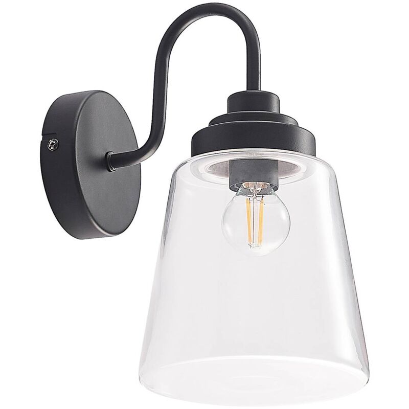 Lindby - Wall Light Carmalin dimmable (modern) in Black made of Metal for e.g. Living Room & Dining Room (1 light source, E14) from black matt