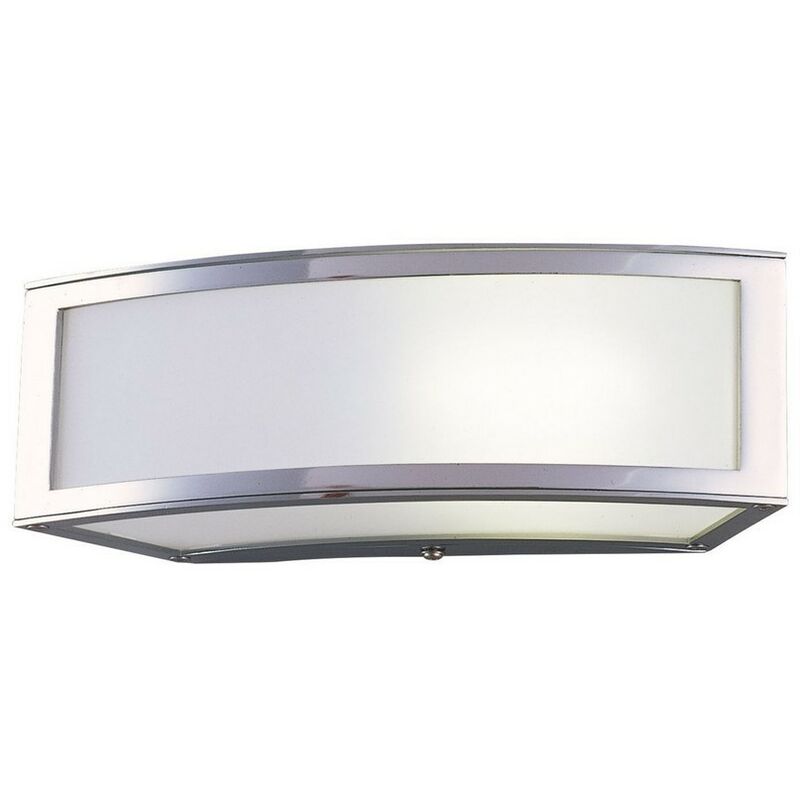 Inspired Mantra - Duna - E27 Flush Wall Lamp 1 Light E27, Polished Chrome, White Acrylic