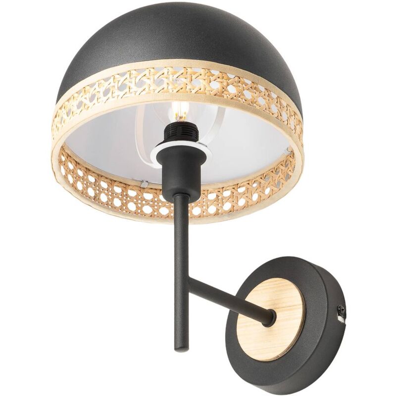 Lindby - Wall Light Lonnaris dimmable (vintage, antique) in Black made of Metal for e.g. Living Room & Dining Room (1 light source, E14) from black,