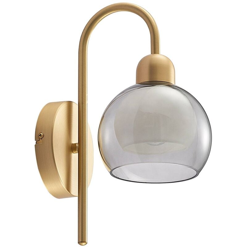 Lucande - Wall Light Mylah dimmable (vintage, antique) in Gold made of Metal for e.g. Living Room & Dining Room (1 light source, E14) from brass,