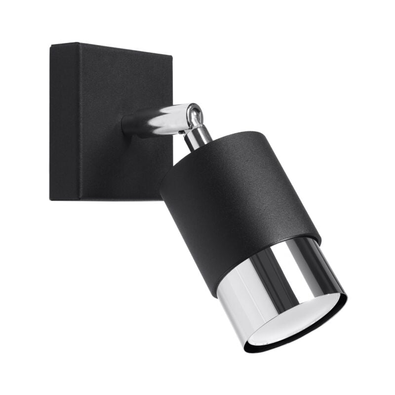 BLACK black/chrome wall lamp