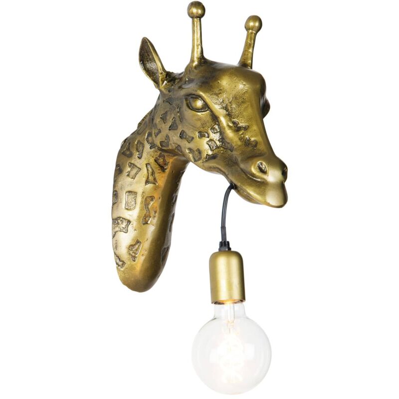 Wall Light Nirvathia dimmable (design) in Gold made of Metal for e.g. Living Room & Dining Room (1 light source, E27) from Lindby brass